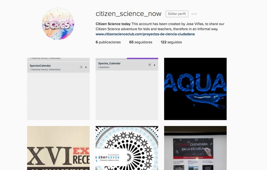 Nueva cuenta de Instagram llamada «Citizen Science Now» dentro del programa Erasmus + SC&CS